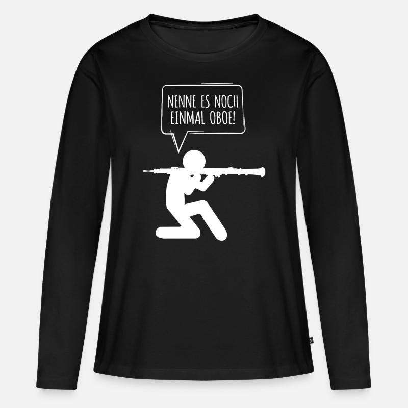 Oboe Nenne es Oboe nur noch einmal - Frauen Premium Bio Langarmshirt - Schwarz