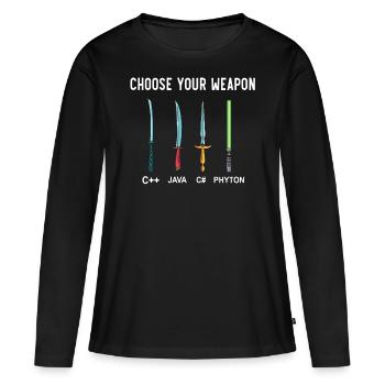 PHYTON PROGRAMMER Programming Encoder Encoding - Women's Premium Organic Long Sleeve Shirt - black - Front - Julia (174cm)