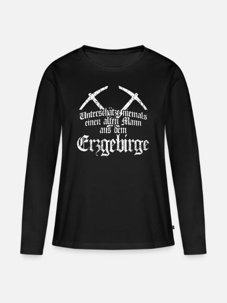 Erzgebirge Erzgebirger - Frauen Premium Bio Langarmshirt - Schwarz