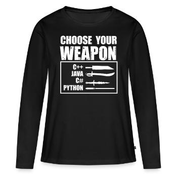 Python-Programmierung, Programmierer, Coder - Frauen Premium Bio Langarmshirt - Schwarz - Vorne - Julia (174cm)