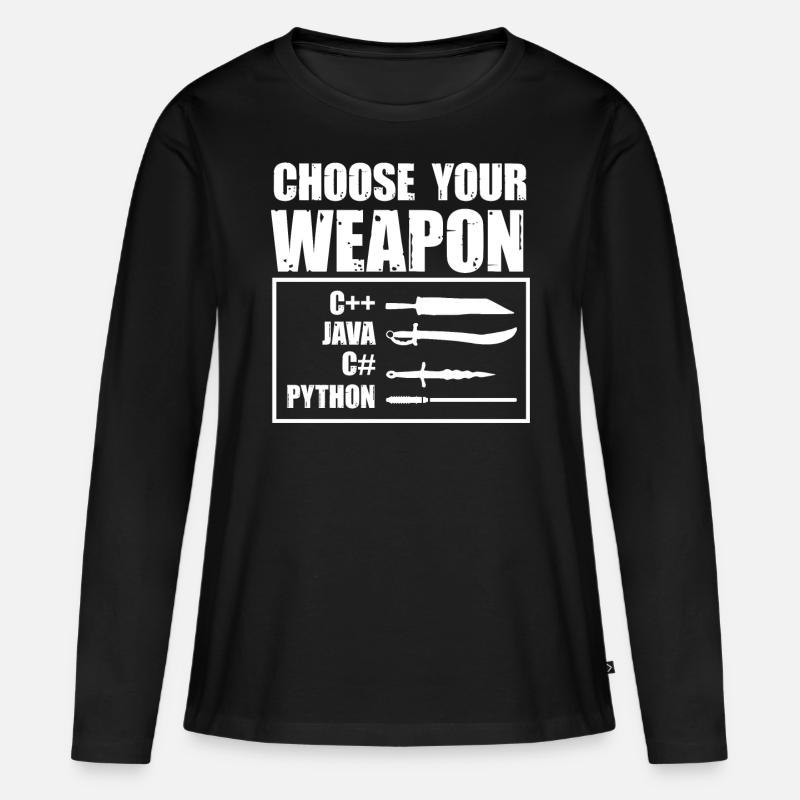 Python-Programmierung, Programmierer, Coder - Frauen Premium Bio Langarmshirt - Schwarz