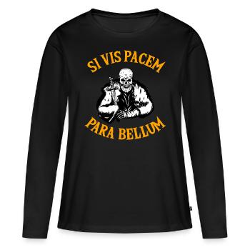 SI VIS Pacem Para Bellum - T-shirt manches longues Premium bio Femme - noir - Devant - Julia (174cm)