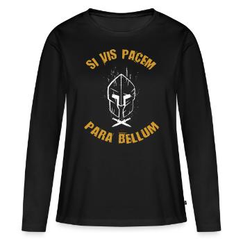 SI VIS Pacem Para Bellum - T-shirt manches longues Premium bio Femme - noir - Devant - Julia (174cm)