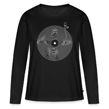 Le vinyle attire un disque de musique audiophile - T-shirt manches longues Premium bio Femme - noir - Devant - Julia (174cm)