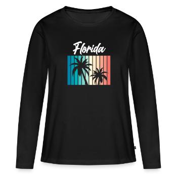Floride - T-shirt manches longues Premium bio Femme - noir - Devant - Julia (174cm)