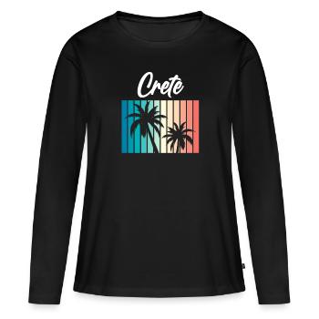 Crète - T-shirt manches longues Premium bio Femme - noir - Devant - Julia (174cm)