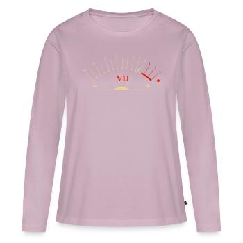 VU Meter, Musiciens HiFi Audiophiles - T-shirt manches longues Premium bio Femme - rose poudré - Devant - Julia (174cm)