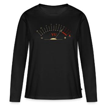 VU Meter, Musiciens HiFi Audiophiles - T-shirt manches longues Premium bio Femme - noir - Devant - Julia (174cm)