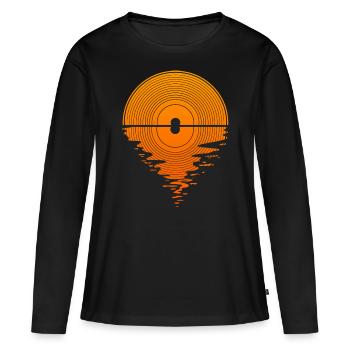 Vinyl Sunset Vinyl Record LP Audiophile - T-shirt manches longues Premium bio Femme - noir - Devant - Julia (174cm)