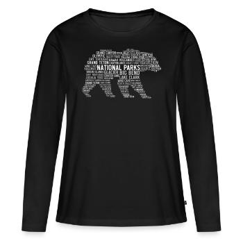 Parcs nationaux des États-Unis, Parc national de Bear - T-shirt manches longues Premium bio Femme - noir - Devant - Julia (174cm)