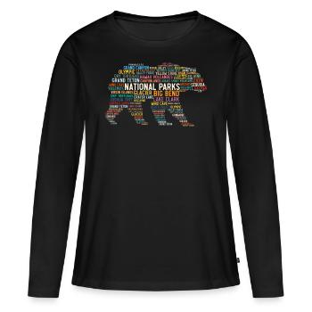 Parcs nationaux des États-Unis, Parc national de Bear - T-shirt manches longues Premium bio Femme - noir - Devant - Julia (174cm)