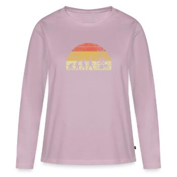 Drummer Evolution Sunset Schlagzeuger - Frauen Premium Bio Langarmshirt - Altrosa - Vorne - Julia (174cm)