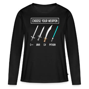 Python-Programmierung, Programmierer Python-Code - Frauen Premium Bio Langarmshirt - Schwarz - Vorne - Julia (174cm)