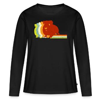 Cochon d’Inde, cochon d’Inde - T-shirt manches longues Premium bio Femme - noir - Devant - Julia (174cm)