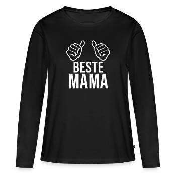 Beste Mama der Welt - Frauen Premium Bio Langarmshirt - Schwarz - Vorne - Julia (174cm)
