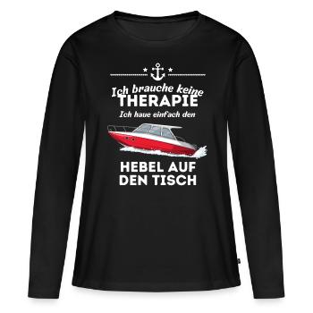 Motorboot Boot Schiff Hebel auf den Tisch Spruch - Frauen Premium Bio Langarmshirt - Schwarz - Vorne - Julia (174cm)