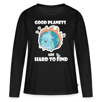 Protect planet Earth from climate change | Climate protection - Women's Premium Organic Long Sleeve Shirt - black - Front - Julia (174cm)