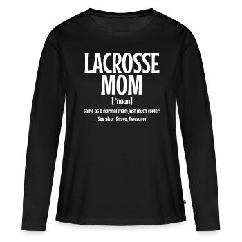 Lacrosse Quote Définition Mom Lacrosse - T-shirt manches longues Premium bio Femme - noir - Devant - Julia (174cm)