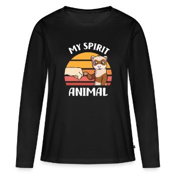Frettchen - Frauen Premium Bio Langarmshirt - Schwarz - Vorne - Julia (174cm)