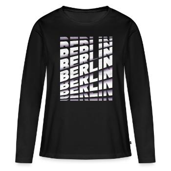 Berlin Allemagne City Font Skyline Accueil - T-shirt manches longues Premium bio Femme - noir - Devant - Julia (174cm)