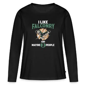 Élevage de faucons - T-shirt manches longues Premium bio Femme - noir - Devant - Julia (174cm)