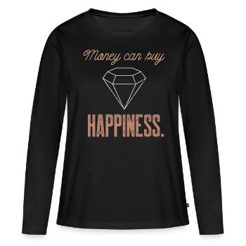 Bijoux Bling Money Peut Acheter Bonheur Drôle Diamon - T-shirt manches longues Premium bio Femme - noir - Devant - Julia (174cm)