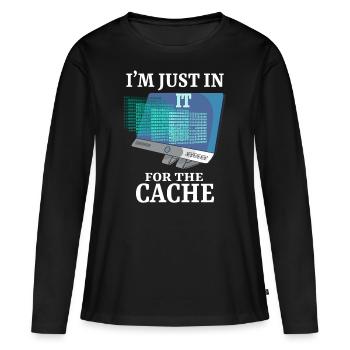 In IT For The Cache Programmer System Administrator - Women's Premium Organic Long Sleeve Shirt - black - Front - Julia (174cm)