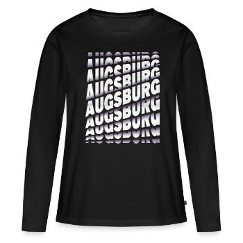 Augsburg Allemagne City Font Skyline Accueil - T-shirt manches longues Premium bio Femme - noir - Devant - Julia (174cm)
