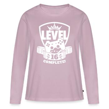 Level 16 Complete Geburtstagsgeschenk 16 Jahre - Frauen Premium Bio Langarmshirt - Altrosa - Vorne - Julia (174cm)