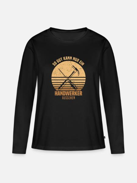 Handwerker - Frauen Premium Bio Langarmshirt - Schwarz