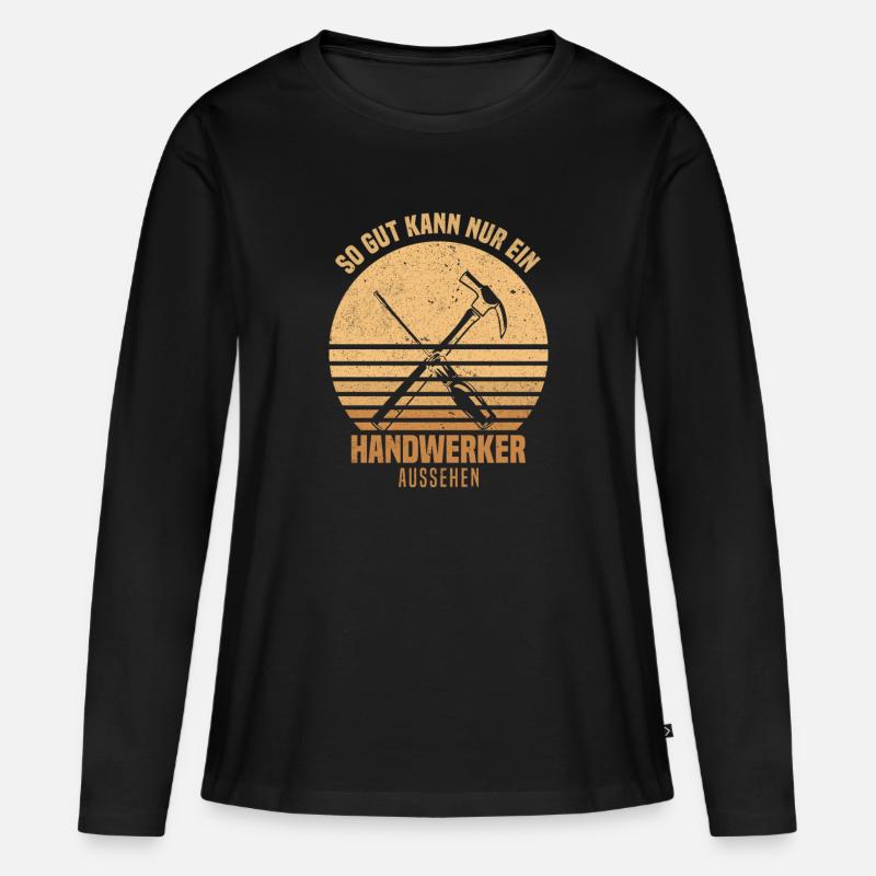 Handwerker - Frauen Premium Bio Langarmshirt - Schwarz
