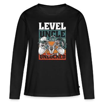 Oncle Fmie Grand-oncle Oncle - T-shirt manches longues Premium bio Femme - noir - Devant - Julia (174cm)