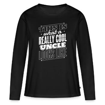 Oncle Fmilie Grand-oncle Oncle - T-shirt manches longues Premium bio Femme - noir - Devant - Julia (174cm)