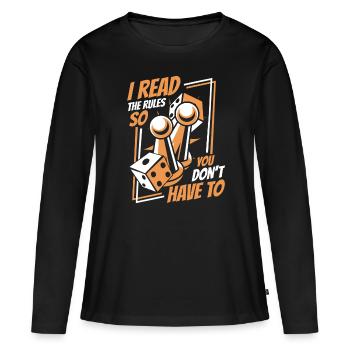 Jeux de société Jeux de société Jeux de société - T-shirt manches longues Premium bio Femme - noir - Devant - Julia (174cm)