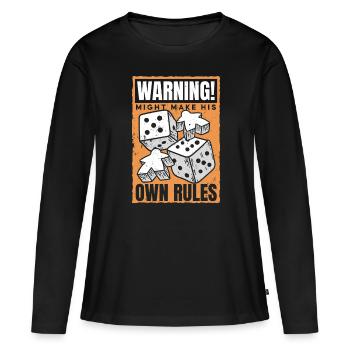 Jeux de société Jeux de société Jeux de société - T-shirt manches longues Premium bio Femme - noir - Devant - Julia (174cm)