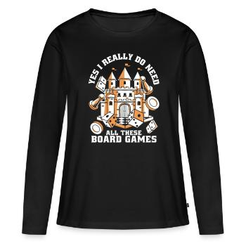 Jeux de société Jeux de société Jeux de société - T-shirt manches longues Premium bio Femme - noir - Devant - Julia (174cm)