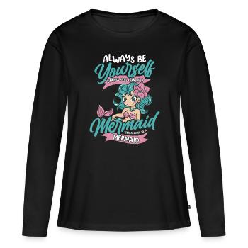 Mermaid Fable Mermaids Fairy Tales - Women's Premium Organic Long Sleeve Shirt - black - Front - Julia (174cm)