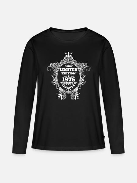 1976 - Frauen Premium Bio Langarmshirt - Schwarz