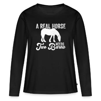 Clydesdale Schottisches Zugpferd - T-shirt manches longues Premium bio Femme - noir - Devant - Julia (174cm)
