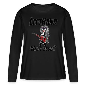 Gauche quoi d’autre? Escargot Hardrock - T-shirt manches longues Premium bio Femme - noir - Devant - Julia (174cm)
