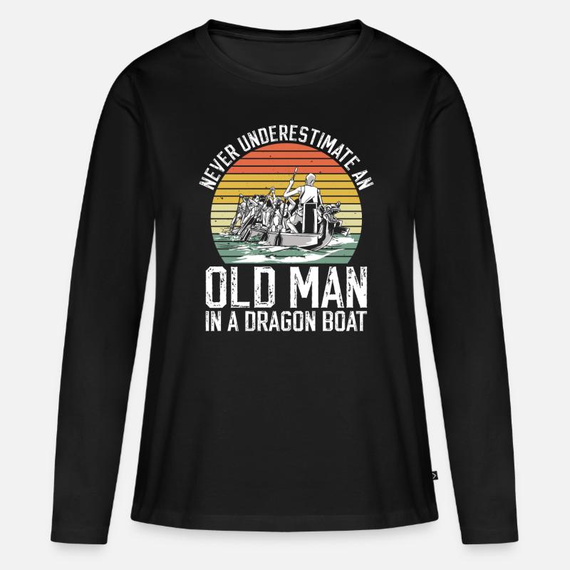 Drachenboot Opa Drachenbootrennen Papa - Women's Premium Organic Long Sleeve Shirt - black