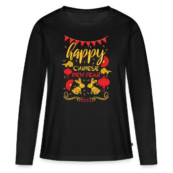 Happy Chinese New Year 2023 Party - Frauen Premium Bio Langarmshirt - Schwarz - Vorne - Julia (174cm)