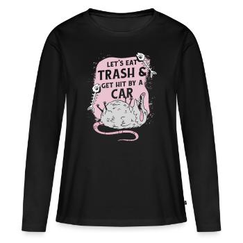 Opossum opossum animal - T-shirt manches longues Premium bio Femme - noir - Devant - Julia (174cm)