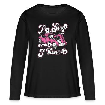 Dépanneuse Dépanneuse - T-shirt manches longues Premium bio Femme - noir - Devant - Julia (174cm)