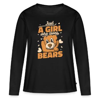 Bear Grizzly Bear Brown Bear Bear - Women's Premium Organic Long Sleeve Shirt - black - Front - Julia (174cm)