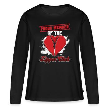 Herzoperation Herz OP Herztransplantation - T-shirt manches longues Premium bio Femme - noir - Devant - Julia (174cm)