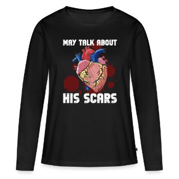Herzoperation Herz OP Herztransplantation - T-shirt manches longues Premium bio Femme - noir - Devant - Julia (174cm)