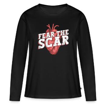 Herzoperation Herz OP Herzinfarkt - T-shirt manches longues Premium bio Femme - noir - Devant - Julia (174cm)