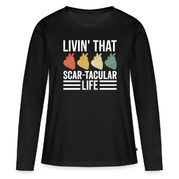 Herz OP Herztransplantation - T-shirt manches longues Premium bio Femme - noir - Devant - Julia (174cm)