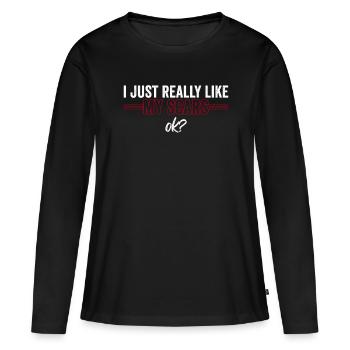 Herztransplantation Herzinfarkt Herz OP - T-shirt manches longues Premium bio Femme - noir - Devant - Julia (174cm)